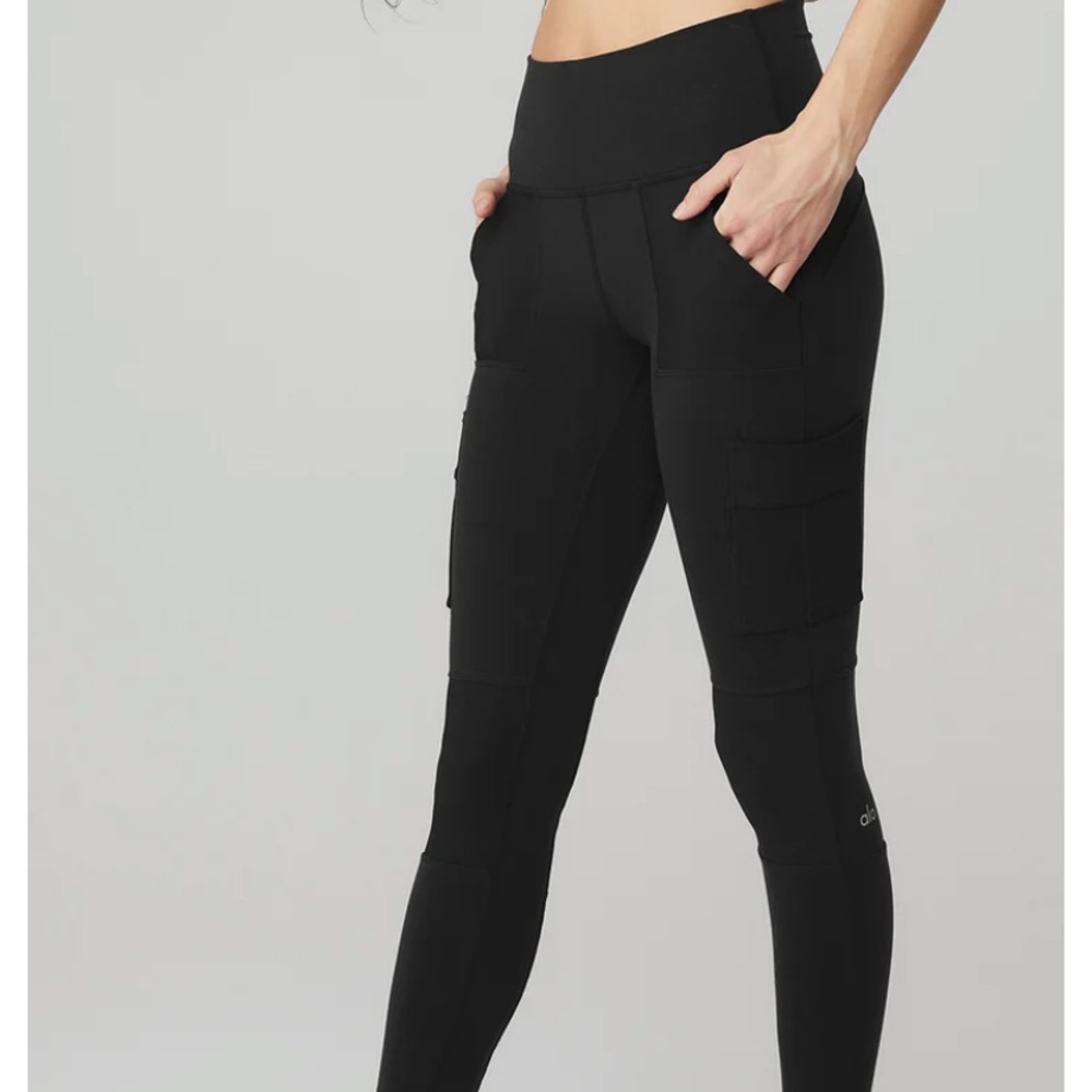 Alo Black High Waist Cargo Leggings Small Yoga Pants